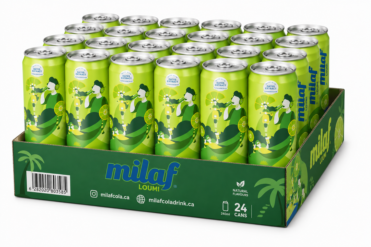 Milaf Loumi – Case of 24 Cans | Citrus Soda with Date Extract
